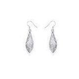 Fashion Silvery Long Drop Dangle Earrings for Women With Rhodium Plated thumbnail-1