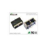 1X2 Port RJ45 Jack With 100base-t Transformer and LEDs