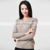 2017 New Designs v Neck Knitwear Women Wool Cashmere Sweater