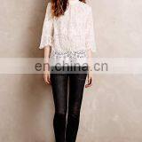 OEM Wholesale Fashion Lady Top/ Lace Composition Blouse thumbnail-3