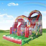 Double lane circus theme inflatable slip and slide for adult , baby inflatable slip n slide