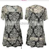 Wholesale Abstract Print Twist Slim Fit For Old Ladies Tunic Top thumbnail-3