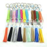 2017 Mix Color Silver Plating Large Size Bulk Leather Tassel Keychain