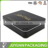 black colored packaging tin box for food metal tin packaging