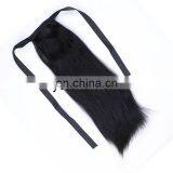 Wholesale Human Hair Long Straight Hair Pieces,Draw String Ponytail Hair Piece With Comb,Brazilian Ponytail Hair Piece