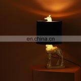 Creative Small Giraffe Resin Animal Base Home Decoration Black Lampshade Luxury Gold Desk Lights for Living Room thumbnail-5