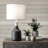 Japan Style Simple Modern Desk Lamps Custom Ceramic Base Matte Black Table Lamps for Hotel Bedside thumbnail-6