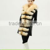High Quality Real Raccoon Dog Floating Giold & Rabbit Pelt Fur Coat,Sleeveless