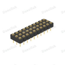 Dnenlink 3.00mm Pitch Triple Row H2.5mm Concave Contact Straight Female Header SMT Type PogoPin Header thumbnail-1