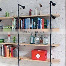 Industrial Retro Wall Mount Iron Shelf Hung Bracket Diy Storage Shelving Pipe Bookshelf thumbnail-4