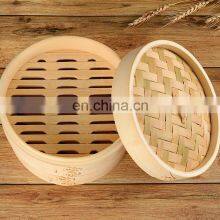 New Arrival 2 Tier 8 Inch 12 Inch Bamboo Steamer Basket Dumpling Vegetable Steamer Multilayer Cooking Steamer Basket thumbnail-2