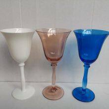 Factory Customized White Black Pink Red Amber Blue Colored Wine Goblet Glass thumbnail-1