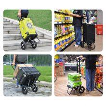 Portable Large Wheels Folding Hand Truck 2 Wheel Climbing Stairs Foldable Trolley Push Cart thumbnail-3