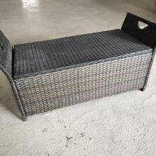 High Quality Garden Storage Bench New Plastic Rattan Garden Storage Bench Modern Style Storage Bench With Cushion thumbnail-2