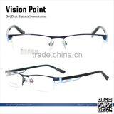 Half-rim Metal Alloy Optical Eyeglasses Frame Stands Manufacturing China for Adult thumbnail-1