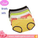 3/4 Colorful Teen Girls Cotton Seamless Bra/cotton Briefs thumbnail-2