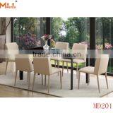 Black Tempered Glass Dining Table 6 Chairs Set thumbnail-1