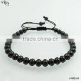 2016 fashion Macrame Bracelet, Black Plated Bead Stretch Bracelets