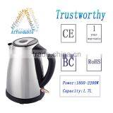 New Product 1.7L Low Price Efficient Cordless Stainless Steel Electric Water Kettle thumbnail-1