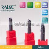 Tungsten Carbide 2 Flute Germany Extra Long Shank Ball Nose End Mill