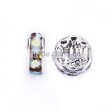 Silver Plated Crystal AB Aurore Boreale #101 Rhinestone Jewelry Rondelle Spacer Beads Variation Color and Size 4mm/6mm/8mm/10mm thumbnail-2