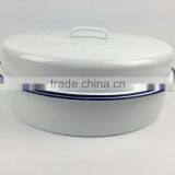Enamel Coated Steel Pot,Enamel Roast Chicken Pan ,Enamel Oval Roaster , Self Basting Oval Roaster,Roast Chicken Machine, thumbnail-1