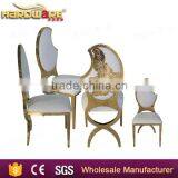 Hotel Moon Back Gold Frame Chairs French White Chairs thumbnail-2