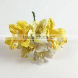 Lily Yellow White Mixed Handmade Mulberry Paper Flower, Wedding Party, Scrap-booking Crafts, Wholesale thumbnail-2