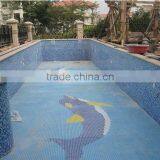 China Foshan Swimming Pool Tile Ceramic Mosaic Dolphin Pattern