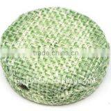 Woven Cloth Woven Beads, Acrylic With Cloth, PaleGreen, Flat Round, 33x11mm, Hole: 3mm.(WOVE-R003-11) thumbnail-1