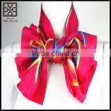 2015 New Design Red Square Printed Silk Scarf thumbnail-5