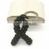 2MM Thickness Thin Paracord Ribbon Awareness Keychain Wholesale Cancer Ribbon Keyring
