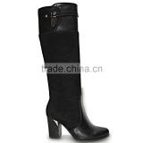 Chunky heel ankle leather boots women for sale
