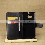 Excellent quality professional pu wallet leather case for htc one m8