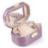 High Quality Hotsell Gray Leather Lined Jewelry Box thumbnail-2