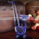Crystal Bule Glass Saxophone Musical Instrument for Home Decorations & Gifts.crystal Saxophone Model thumbnail-3