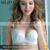 Ailida Hot Sale Lace High Quality Classic Solid Color Lace Trim Push up Bra thumbnail-2