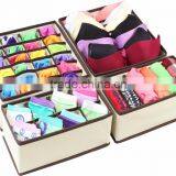 Collapsible Storage Boxes Bra Underwear Closet Organizer Drawer Divider 4 Set thumbnail-1
