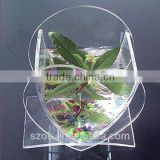 new style clear acrylic heart-shaped desktop fish tank hot selling