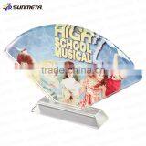 Fancy Crystal Novelty Business Gift Fan Shaped Crystal Cube Photo Frame thumbnail-3