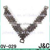 v Shaped Black Diamond Rhinestone Decorated Shoe Ornament/ Shoe Accessory/ Shoe Trim thumbnail-1