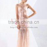 Hot Sale Gorgeous Pink Short Sleeve Transparent Backless Fashion Beaded Party Sexy Dress Elegant Young Sex Evening Dress thumbnail-3