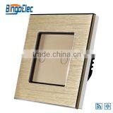 Brushed Aluminum Glass Touch Panel Dimmer Light Switch