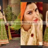 Indian Designer Fully Embroidered Bridal Anarkali Salwar Kameez With Banaras Border For Womens thumbnail-5