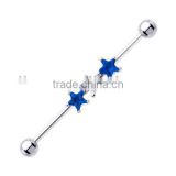Fashion charming stars industrial barbell body jewelry