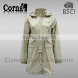 2016 New Style Women Leisure Long Raincoat Jacket With Hood thumbnail-2