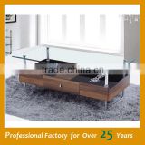 Modern Appearance Glass Coffee Table oak veneer coffee table JY-59