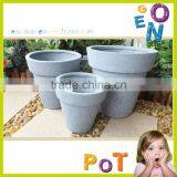 Cheap Rustic Fiberglass Flower Pot/Imitation Grantie Pot Wholesale thumbnail-2