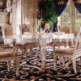 Hand Carved European Rectangle Oak Wood Expandable Dining Table With Chairs(MOQ=1 SET) thumbnail-2