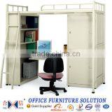 Metal Apartment Bed With Desk and Wardrobe thumbnail-1